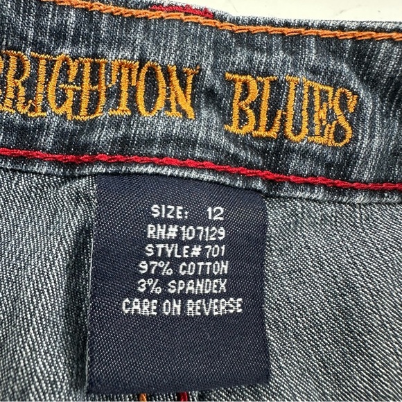 Brighton Blues Bermuda Jeans Women’s 12 Colorful Embroidery Stretch Cotton - Picture 6 of 9
